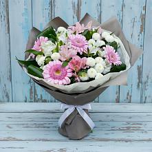 Букет цветов из:  Герберы, Альстромерии и Хризантемы #REPLACE_PRED# Дедовске