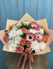 Букет цветов из:  Розы, Герберы и Хризантемы в Дедовске