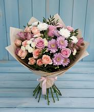 Букет цветов из:  Хризантемы, Розы и Альстромерии #REPLACE_PRED# Дедовске