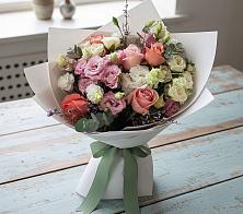 Букет цветов из:  Розы, Лизиантусы и Гвоздики #REPLACE_PRED# Дедовске